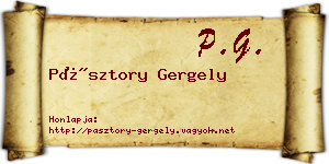 Pásztory Gergely névjegykártya